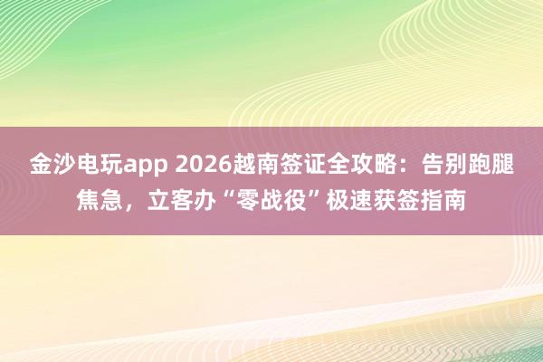 金沙电玩app 2026越南签证全攻略：告别跑腿焦急，立客办“零战役”极速获签指南