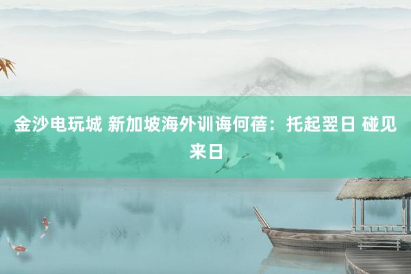 金沙电玩城 新加坡海外训诲何蓓：托起翌日 碰见来日