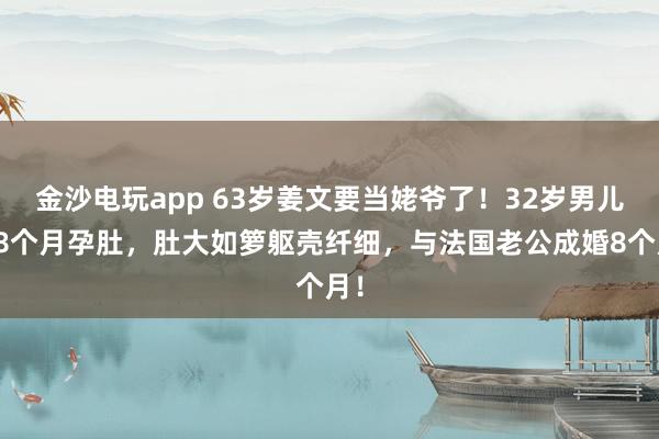 金沙电玩app 63岁姜文要当姥爷了！32岁男儿晒8个月孕肚，肚大如箩躯壳纤细，与法国老公成婚8个月！