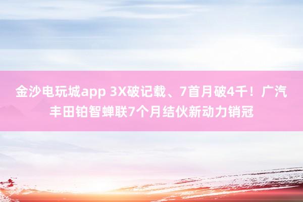 金沙电玩城app 3X破记载、7首月破4千！广汽丰田铂智蝉联7个月结伙新动力销冠