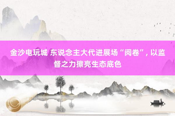 金沙电玩城 东说念主大代进展场“阅卷”, 以监督之力擦亮生态底色